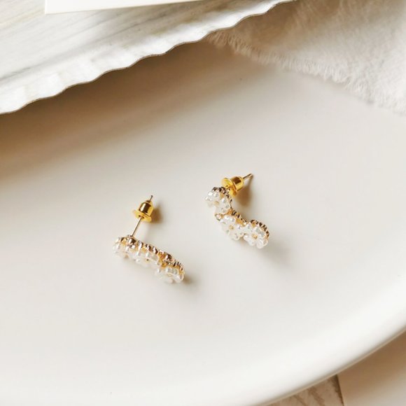 💙💕Last one Sterling Triple Flowers Earrings - Picture 6 of 9